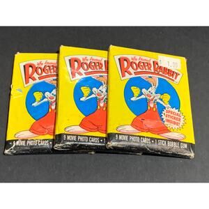 1987 Topps Who Framed Roger Rabbit Card Packs Lot of 3 Sealed